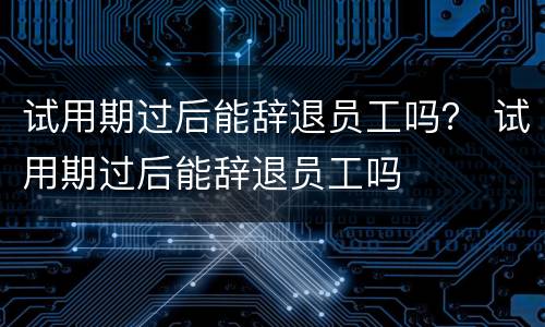 试用期过后能辞退员工吗？ 试用期过后能辞退员工吗