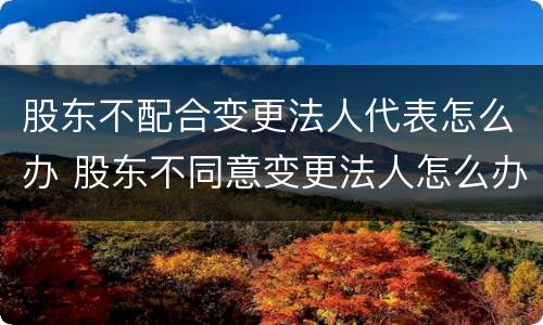 股东不配合变更法人代表怎么办 股东不同意变更法人怎么办