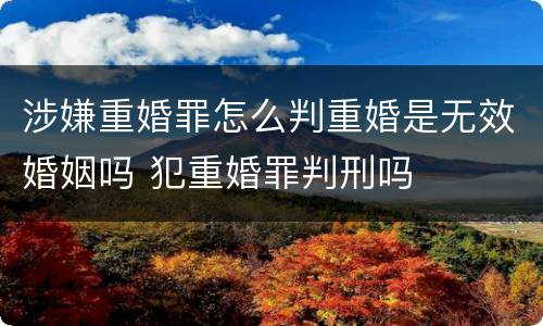 涉嫌重婚罪怎么判重婚是无效婚姻吗 犯重婚罪判刑吗