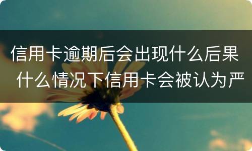 信用卡逾期后会出现什么后果 什么情况下信用卡会被认为严重逾期