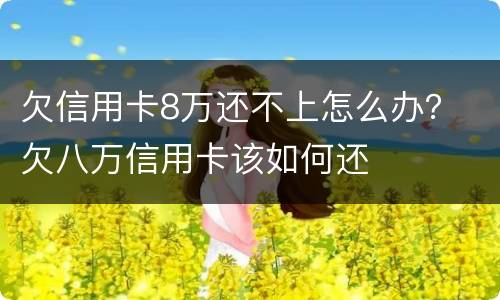 欠信用卡8万还不上怎么办？ 欠八万信用卡该如何还