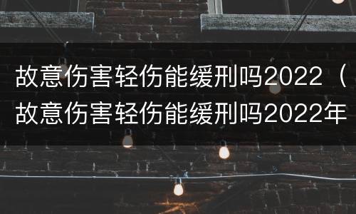 故意伤害轻伤能缓刑吗2022（故意伤害轻伤能缓刑吗2022年）