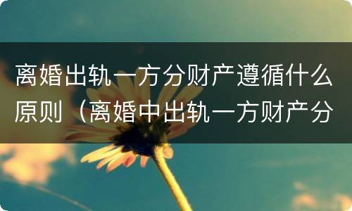 离婚出轨一方分财产遵循什么原则（离婚中出轨一方财产分割）