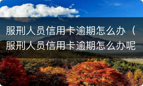 服刑人员信用卡逾期怎么办（服刑人员信用卡逾期怎么办呢）