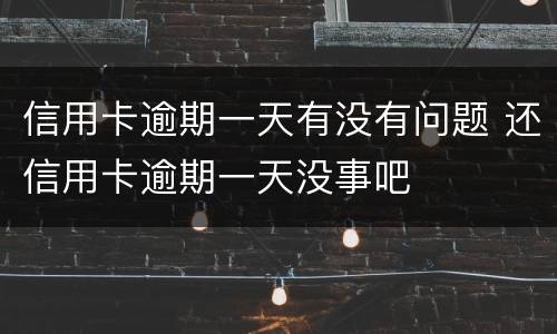 信用卡逾期一天有没有问题 还信用卡逾期一天没事吧