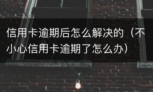 信用卡逾期后怎么解决的（不小心信用卡逾期了怎么办）
