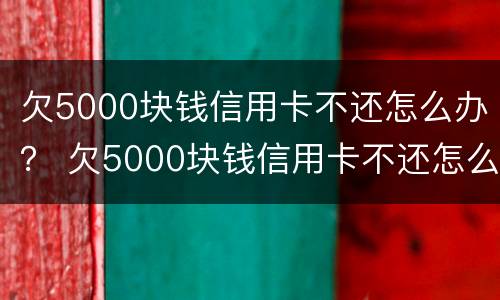 欠5000块钱信用卡不还怎么办？ 欠5000块钱信用卡不还怎么办理