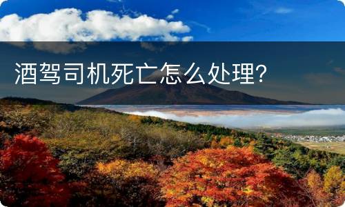 酒驾司机死亡怎么处理？