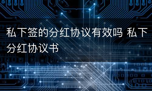 私下签的分红协议有效吗 私下分红协议书
