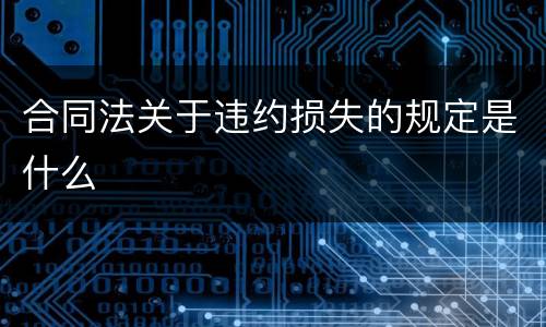 合同法关于违约损失的规定是什么