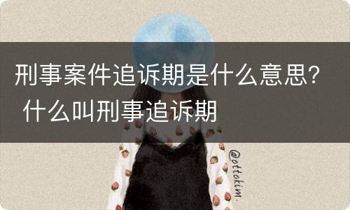 刑事案件追诉期是什么意思？ 什么叫刑事追诉期