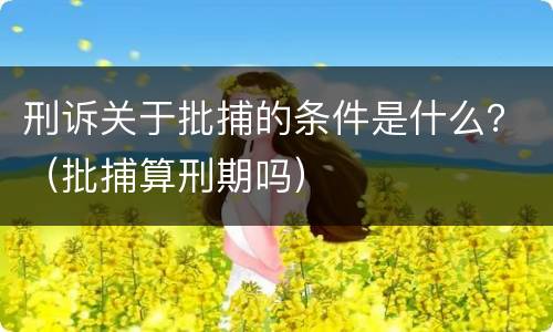 刑诉关于批捕的条件是什么？（批捕算刑期吗）