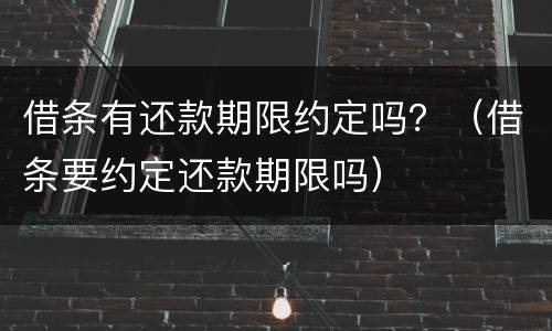 借条有还款期限约定吗？（借条要约定还款期限吗）