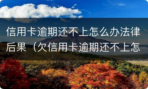 信用卡逾期还不上怎么办法律后果（欠信用卡逾期还不上怎么办）