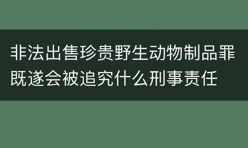 非法出售珍贵野生动物制品罪既遂会被追究什么刑事责任