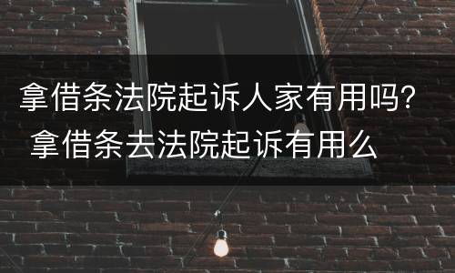 拿借条法院起诉人家有用吗？ 拿借条去法院起诉有用么
