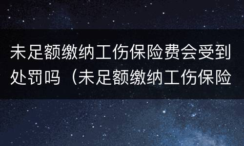 未足额缴纳工伤保险费会受到处罚吗（未足额缴纳工伤保险费会受到处罚吗）