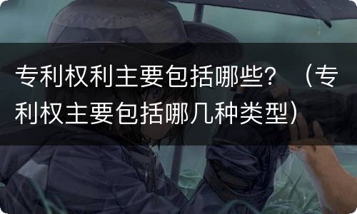 专利权利主要包括哪些？（专利权主要包括哪几种类型）