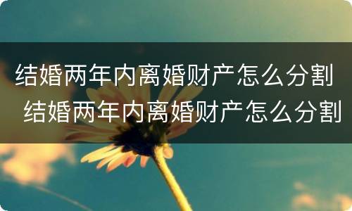 结婚两年内离婚财产怎么分割 结婚两年内离婚财产怎么分割的