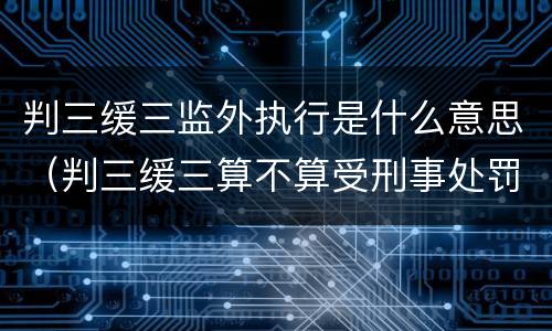 判三缓三监外执行是什么意思（判三缓三算不算受刑事处罚）