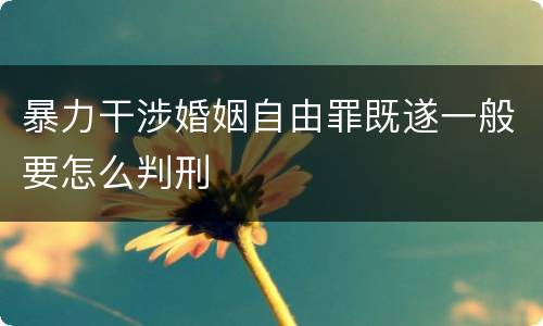 暴力干涉婚姻自由罪既遂一般要怎么判刑