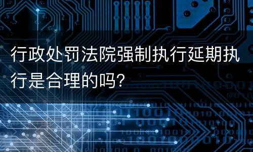 行政处罚法院强制执行延期执行是合理的吗？
