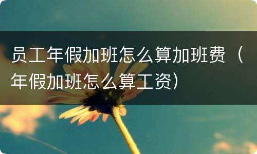 员工年假加班怎么算加班费（年假加班怎么算工资）