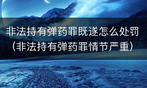 非法持有弹药罪既遂怎么处罚（非法持有弹药罪情节严重）