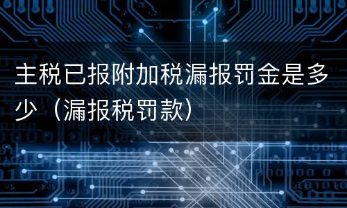 主税已报附加税漏报罚金是多少（漏报税罚款）