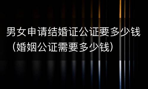 男女申请结婚证公证要多少钱（婚姻公证需要多少钱）