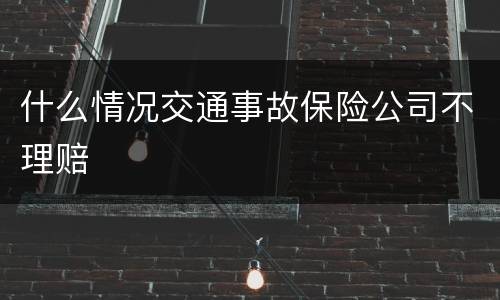 什么情况交通事故保险公司不理赔