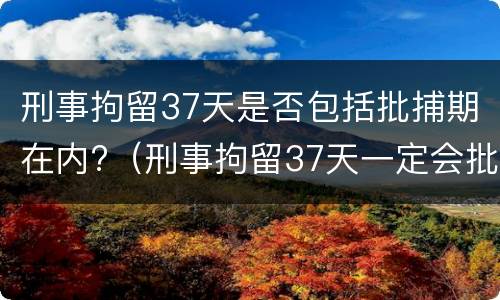刑事拘留37天是否包括批捕期在内?（刑事拘留37天一定会批捕吗）