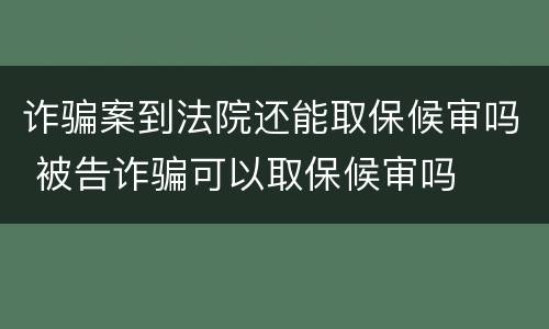 诈骗案到法院还能取保候审吗 被告诈骗可以取保候审吗