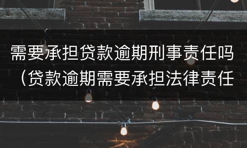 需要承担贷款逾期刑事责任吗（贷款逾期需要承担法律责任吗）