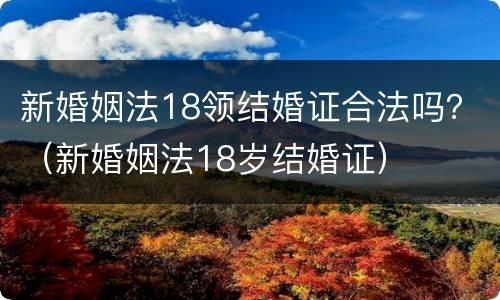新婚姻法18领结婚证合法吗？（新婚姻法18岁结婚证）