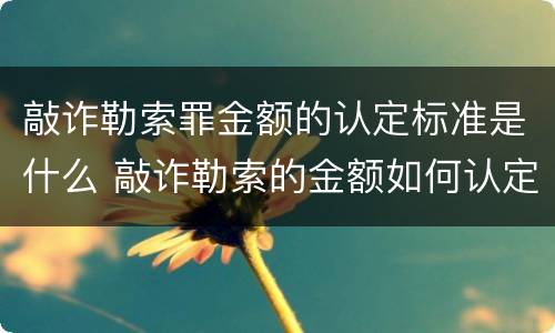 敲诈勒索罪金额的认定标准是什么 敲诈勒索的金额如何认定