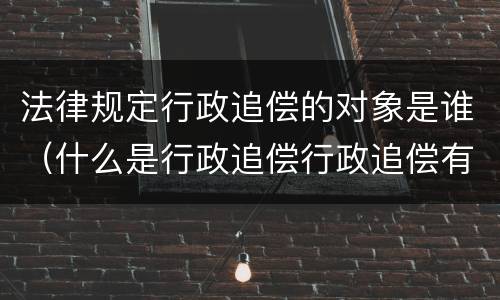 法律规定行政追偿的对象是谁（什么是行政追偿行政追偿有何条件）