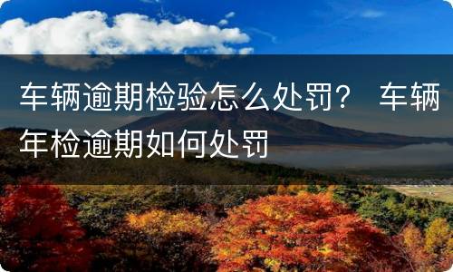 车辆逾期检验怎么处罚？ 车辆年检逾期如何处罚