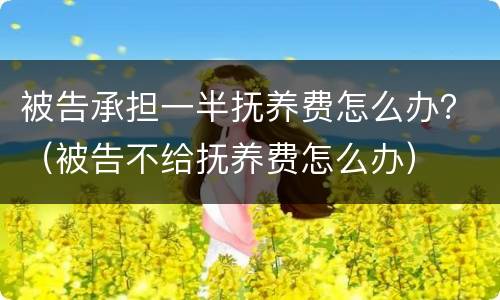 被告承担一半抚养费怎么办？（被告不给抚养费怎么办）