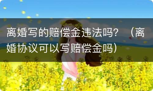 离婚写的赔偿金违法吗？（离婚协议可以写赔偿金吗）