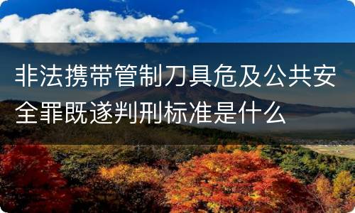 非法携带管制刀具危及公共安全罪既遂判刑标准是什么
