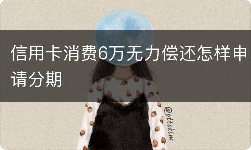 信用卡消费6万无力偿还怎样申请分期
