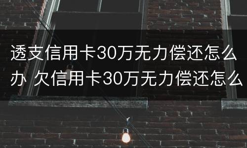 透支信用卡30万无力偿还怎么办 欠信用卡30万无力偿还怎么办