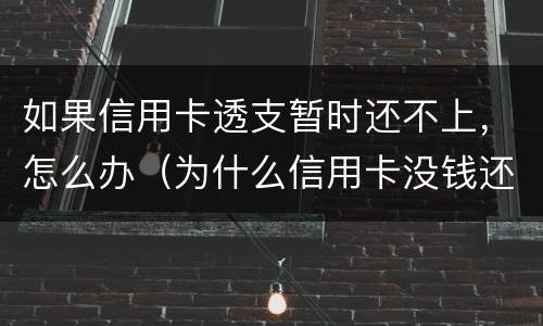 如果信用卡透支暂时还不上，怎么办（为什么信用卡没钱还可以透支）