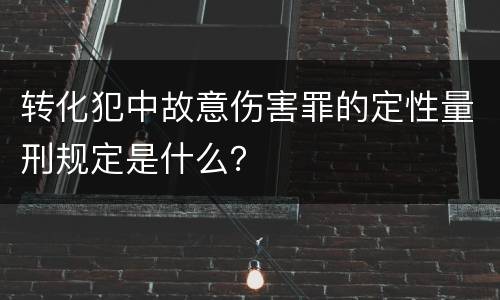 转化犯中故意伤害罪的定性量刑规定是什么？