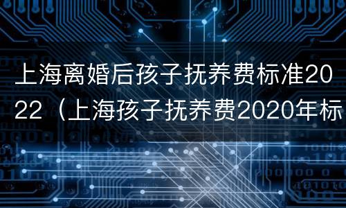 上海离婚后孩子抚养费标准2022（上海孩子抚养费2020年标准）