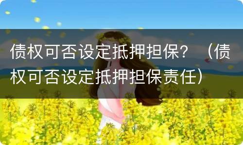 债权可否设定抵押担保？（债权可否设定抵押担保责任）