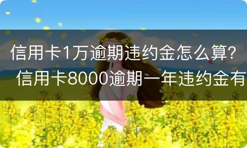 信用卡1万逾期违约金怎么算？ 信用卡8000逾期一年违约金有多少