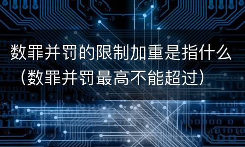 数罪并罚的限制加重是指什么（数罪并罚最高不能超过）