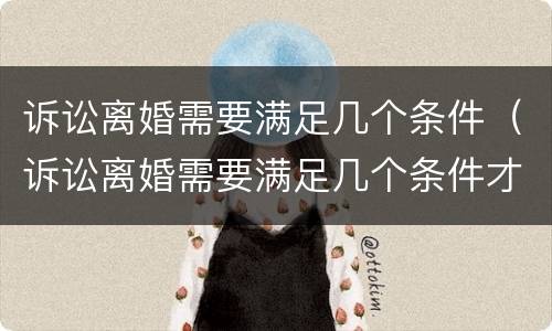 诉讼离婚需要满足几个条件（诉讼离婚需要满足几个条件才能立案）